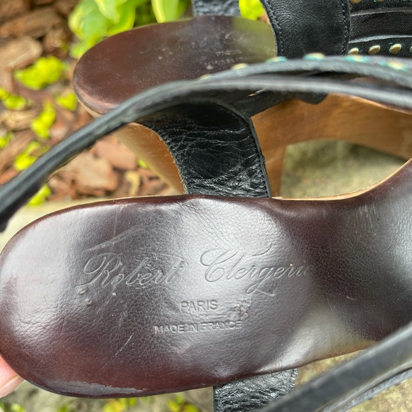 Robert Clergerie Wood Platform Leather Heels - Picture 9 of 10